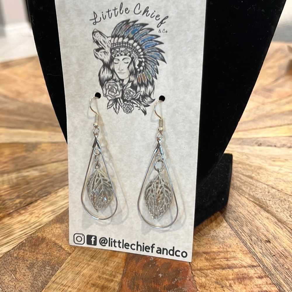 Handmade silver plated long earrings